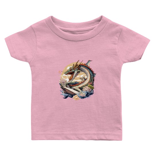 Angry Dragon Retro Anime & Fantasy Lover Japanese Baby T Shirts