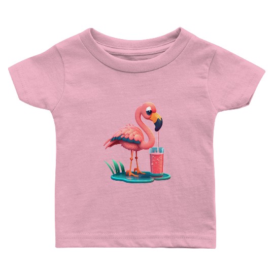 Summer Flamingo Baby T Shirts
