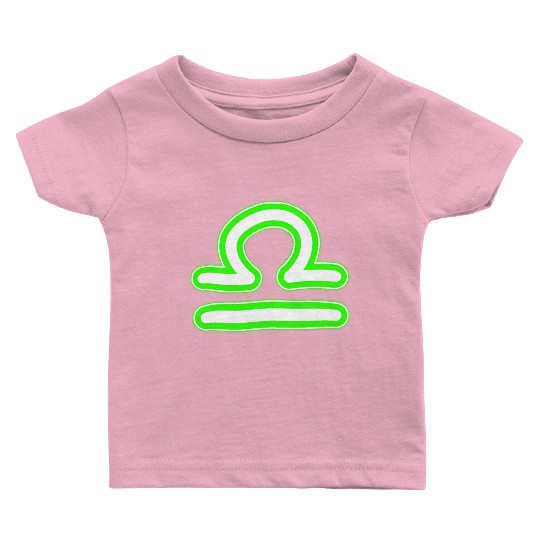Libra Zodiac Sign Neon Green Baby T Shirts