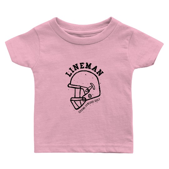 Lineman Serving Pancakes Daily Foot Ball Helmet Baby T Shirts