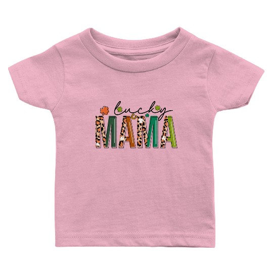 St Patrick'S Day Leopard For Mom Grandma Lucky Mam Baby T Shirts