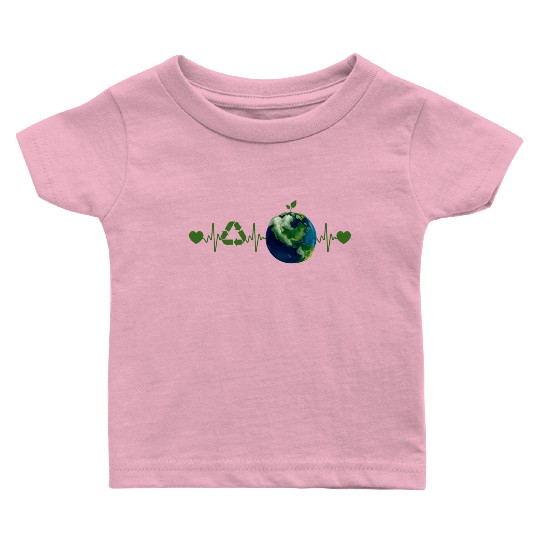 Heart Beat Earth Day Recycle Love Earth Day Annive Baby T Shirts