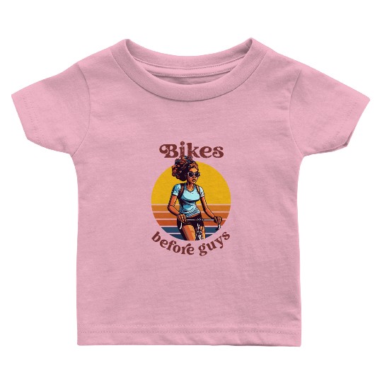 Bikes Before Guys Bicycle, Cycling Black Women Baby T Shirts