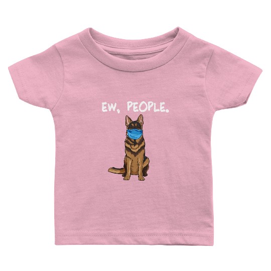 German Shepherd Ew People Dog Wearing Face Baby T Shirts