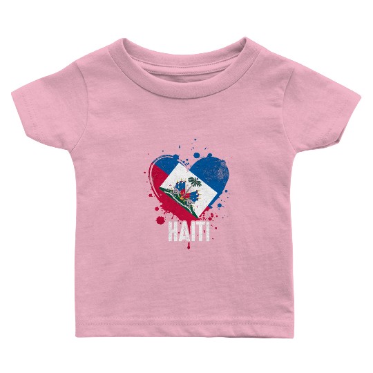 Haitian Vacation Haiti Flag Baby T Shirts