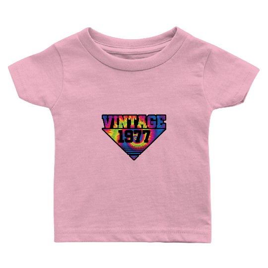 Vintage 1977 Tie Dye Splash Color Triangle Baby T Shirts