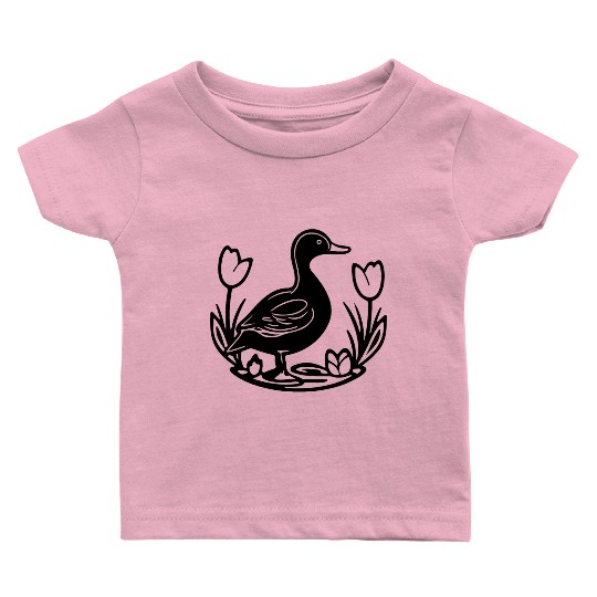 Duck Bird Nature Pond Baby T Shirts