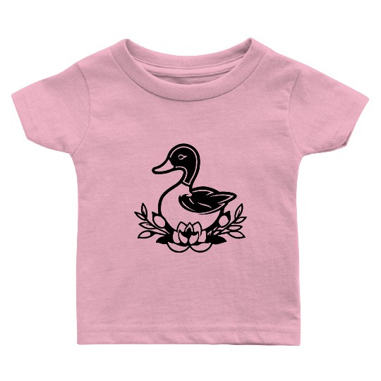 Duck Bird Nature Pond Baby T Shirts