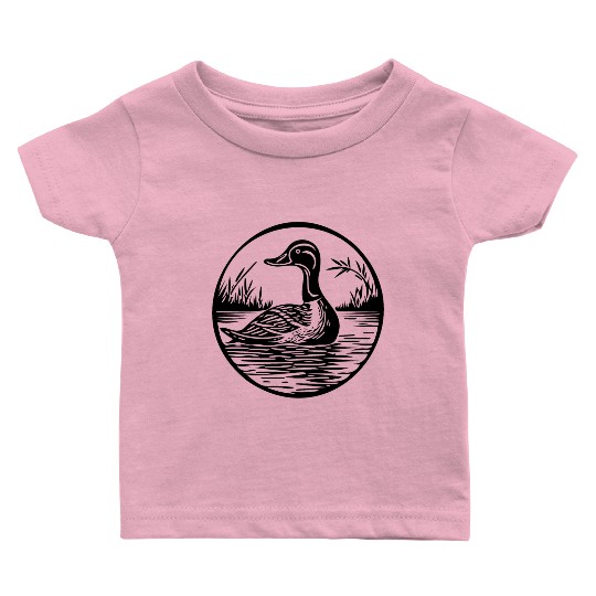 Duck Bird Nature Pond Baby T Shirts
