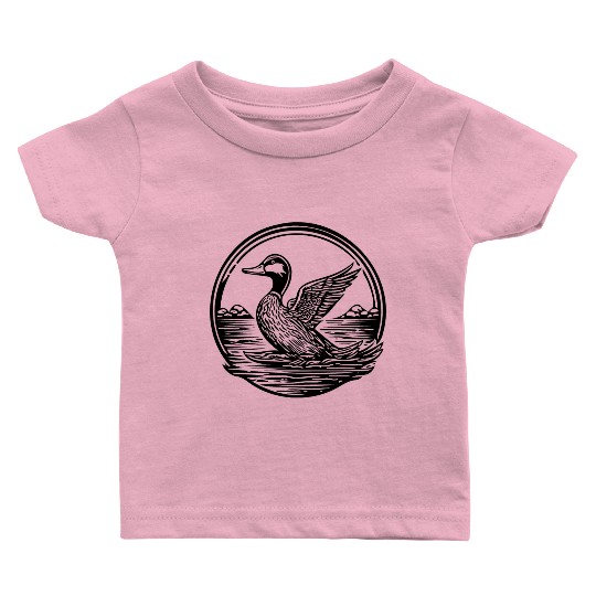 Duck Bird Nature Pond Baby T Shirts