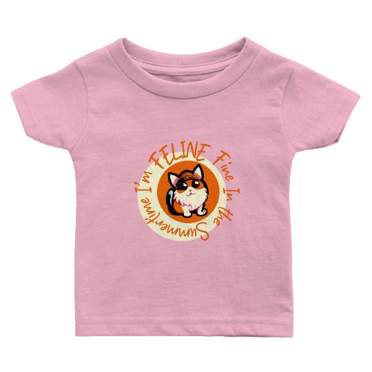 I'm FELINE Fine | Cat Lover Summer Animal Party Baby T Shirts