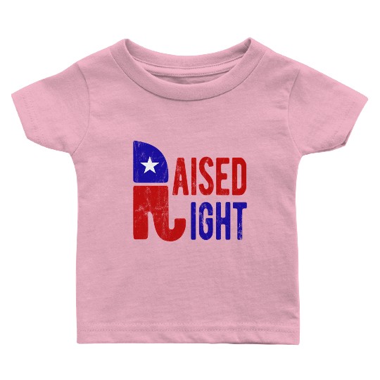 Raised Right Proud Republican Elephant Logo Usa Baby T Shirts