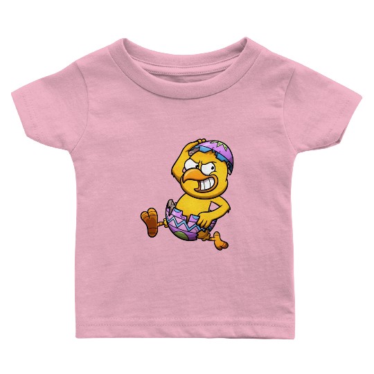 Running Little Chick In An Easter Egg Baby T Shirts