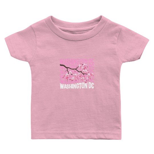 Washington DC Baby T Shirts, Cherry Blossom Floral Pop