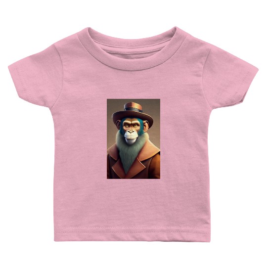 The digital monkey man logo design Baby T Shirts