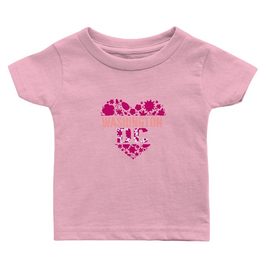 Washington DC Baby T Shirts, Cherry Blossom Heart Floral