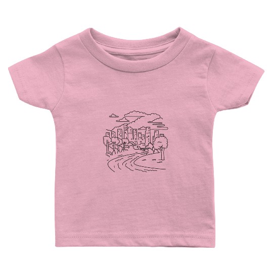 Buffalo Bayou Park Houston Texas Mono Line Art Baby T Shirts