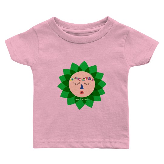 Cute Colorful Frida Kahlo Portrait Mexican Sun Baby T Shirts