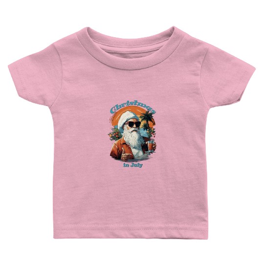 Beachside Santa | "Christmas in July" Festive Baby T Shirts