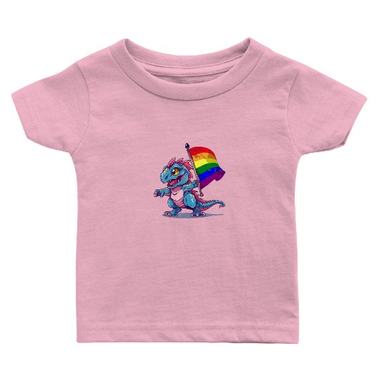 Dinosaur LGBT Pride Lesbian Gay Community T-Rex Baby T Shirts