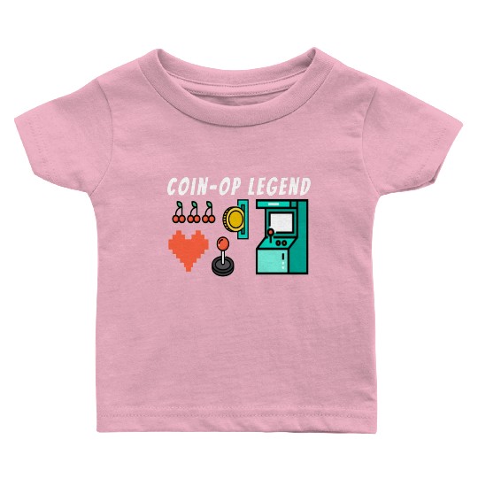 Coin Op Legend Arcade Gaming 80s Retro Gamer Baby T Shirts