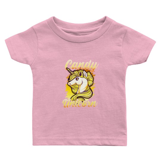 Candy Corn Unicorn Halloween Funny Candy Unicorn Baby T Shirts