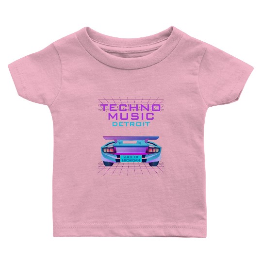 Techno Music Detroit Baby T Shirts