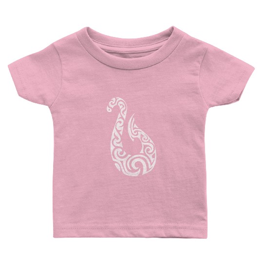 Maori New Zealand Polynesian Fish Hook Charm Baby T Shirts