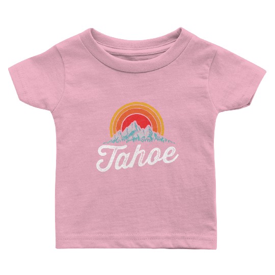 Lake Tahoe Mountain 80s Baby T Shirts