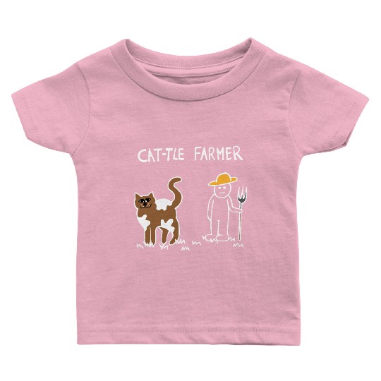 Cattle Cat Farmer (White) Baby T Shirts