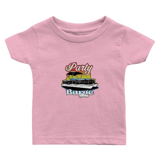 Pontoon Boat Retro Party Barge Lake Life Baby T Shirts