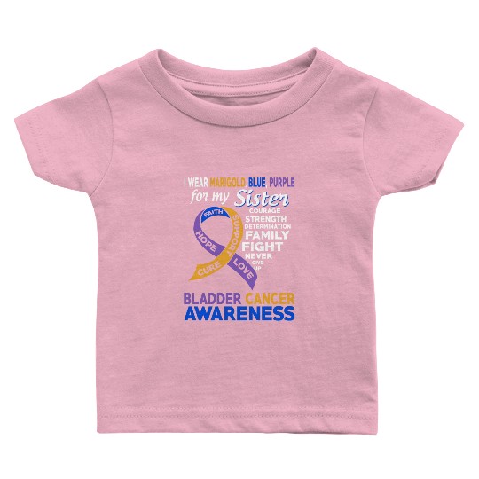 I Wear Marigold Blue Purple For My Sister Bladder Baby T Shirts