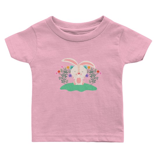 Easter Bunny Rabbit With Red Carrot Baby T Shirts