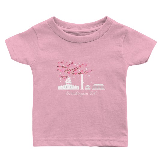 Washington Dc Monuments Memorials Cherry Blossoms Baby T Shirts