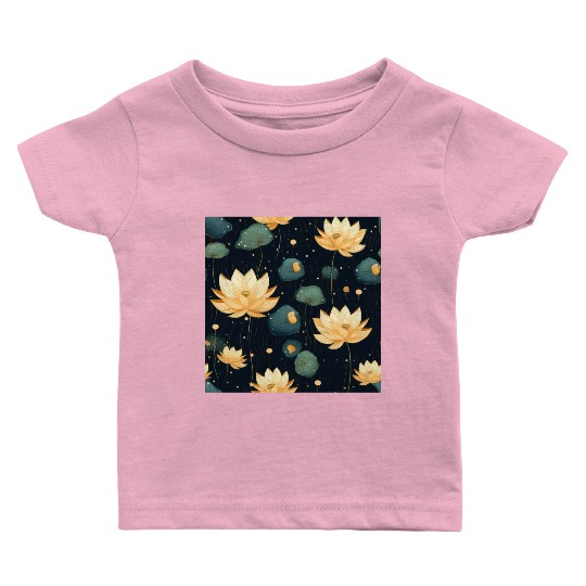 Serenity Blooms: Timeless Lotus Pattern Baby T Shirts