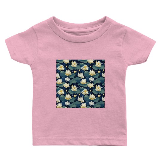 Serenity Blooms: Timeless Lotus Pattern Baby T Shirts