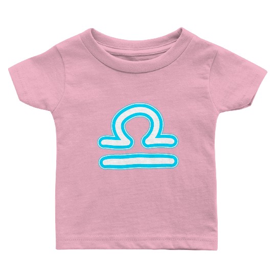 Libra Zodiac Sign Neon Blue Baby T Shirts