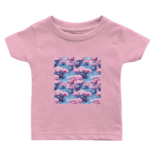 Anime Euphoria: Fantasy Cherry Blossom Dreamscape Baby T Shirts