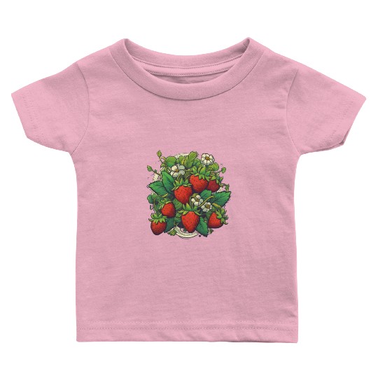 Strawberries Fruit Berry Festival Fruitarian Farm Baby T Shirts