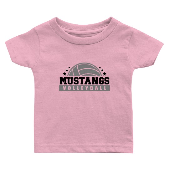 Mustangs Volleyball Coach Sports Team Spirit Wear Baby T Shirts