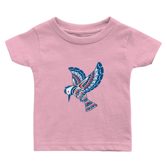 Native American Style Kingfisher Pacific Northwest Baby T Shirts