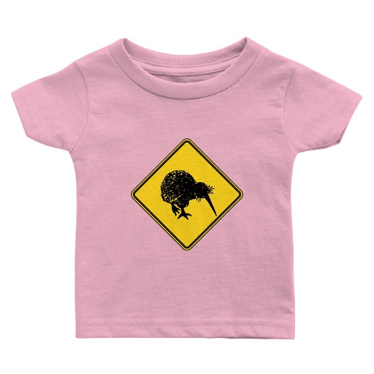 New Zealand Attention Kiwi Street Sign Camping Baby T Shirts