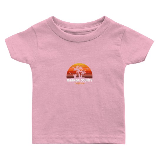 Retro Orange County California Sunset Cool Baby T Shirts