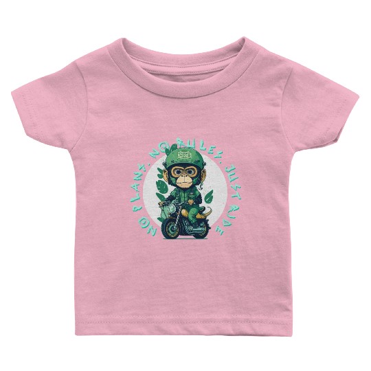 Cute Kawaii Monkey Biker Riding Classic Motorcycle Baby T Shirts