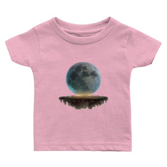3 Dimensional (3D) Full Moon and Floating Island Baby T Shirts