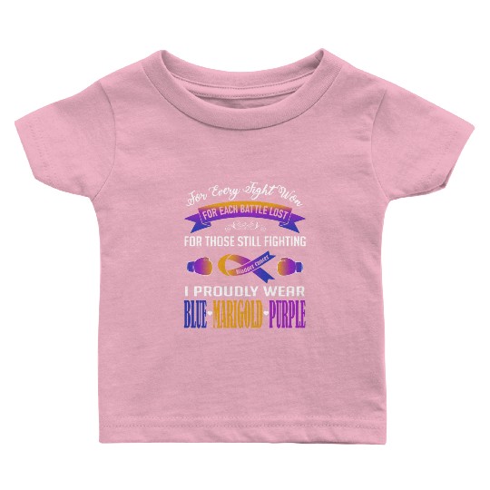 I Proudly Wear Blue Marigold Purple Bladder Cancer Baby T Shirts