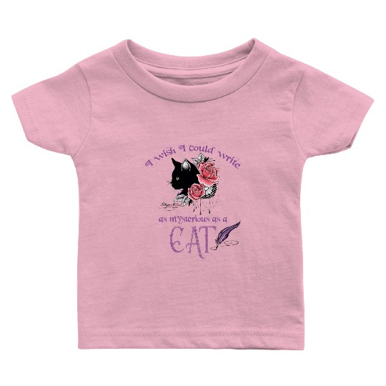 Mysterious Cat Edgar Allan Poe Baby T Shirts