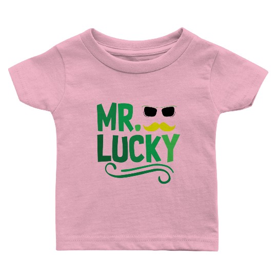 Mr Lucky Clover Shamrock Irish Ireland Baby T Shirts