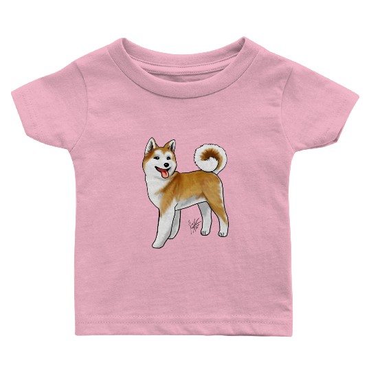 Akita Light Faced Tan Baby T Shirts