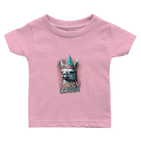 Llama Animals Lover Birthday Party Funny Design Baby T Shirts